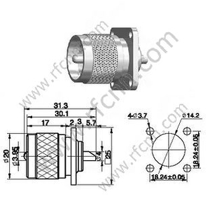 UHF Male Flange Mount RF Connector