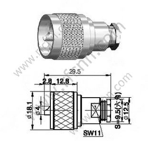 UHF αρσενικό σφιγκτήρα για RG58 RF Connector